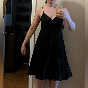 Max and Cleo Elegant Slinky Black Spaghetti Strap Dress